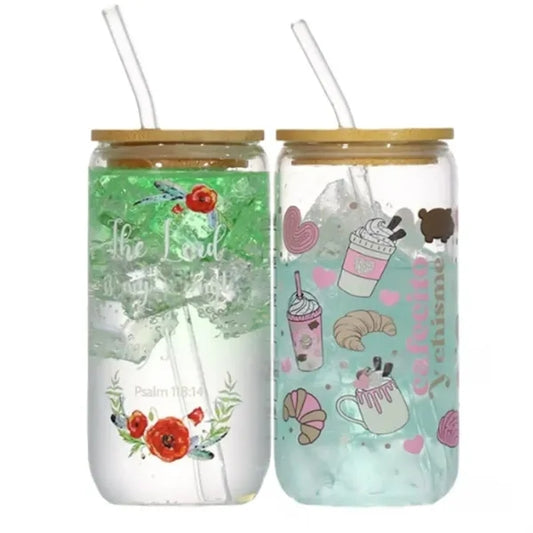 Glass Straw Cup