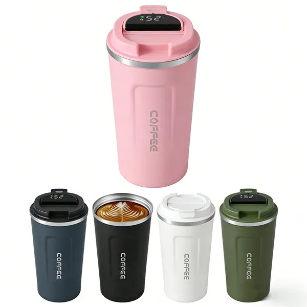 Stainless Steel Travel Mug with Temperature Display