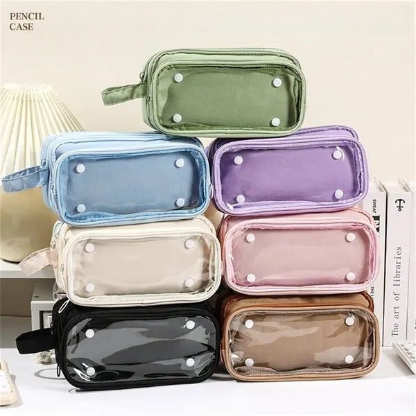 Detachable Large Capacity Pencil Case with Clear Window