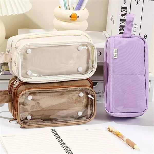 Detachable Large Capacity Pencil Case with Clear Window