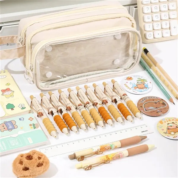 Detachable Large Capacity Pencil Case with Clear Window