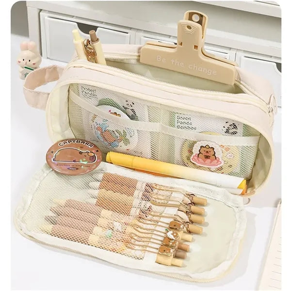 Detachable Large Capacity Pencil Case with Clear Window