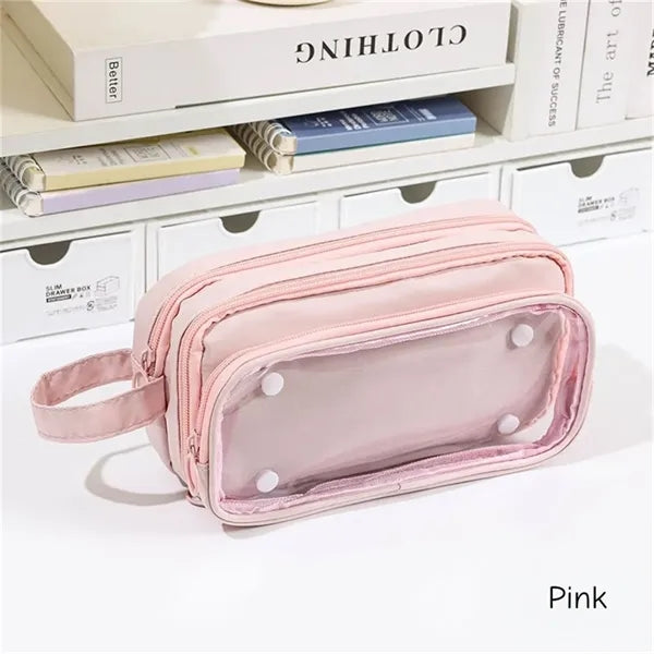 Detachable Large Capacity Pencil Case with Clear Window