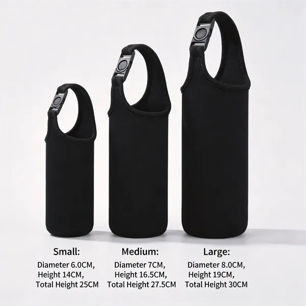 Neoprene Portable Insulated Bottle Carrier, Frees Hands