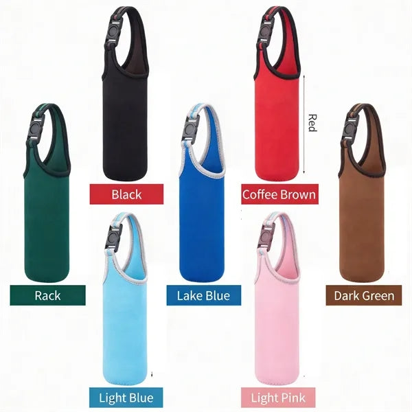 Neoprene Portable Insulated Bottle Carrier, Frees Hands