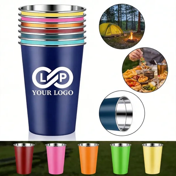16oz Stainless Steel Shatterproof Portable Stackable Cups