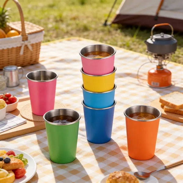 16oz Stainless Steel Shatterproof Portable Stackable Cups