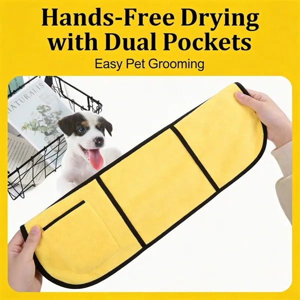 Absorbent Polyester Pet Towel with Hand Pockets
