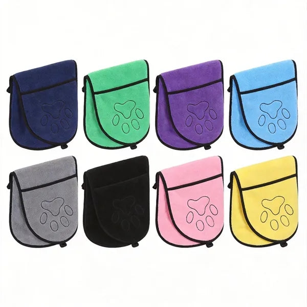 Absorbent Polyester Pet Towel with Hand Pockets