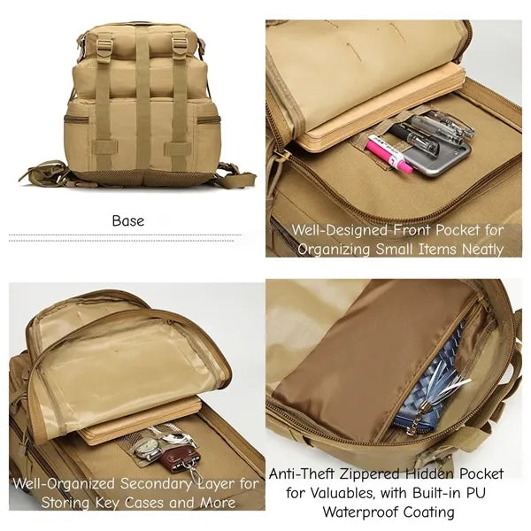 40L Tactical Backpack Molle with Hidden Pocket for Outdoor U