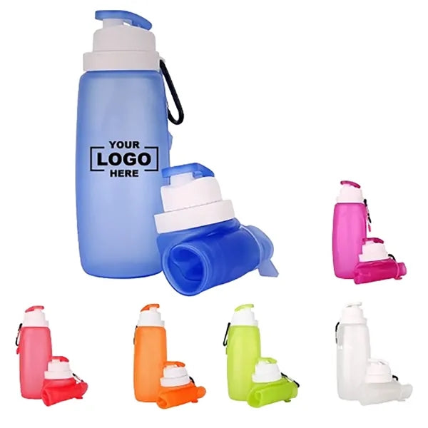 11 oz Silicone Collapsible Water Bottle With Keychain
