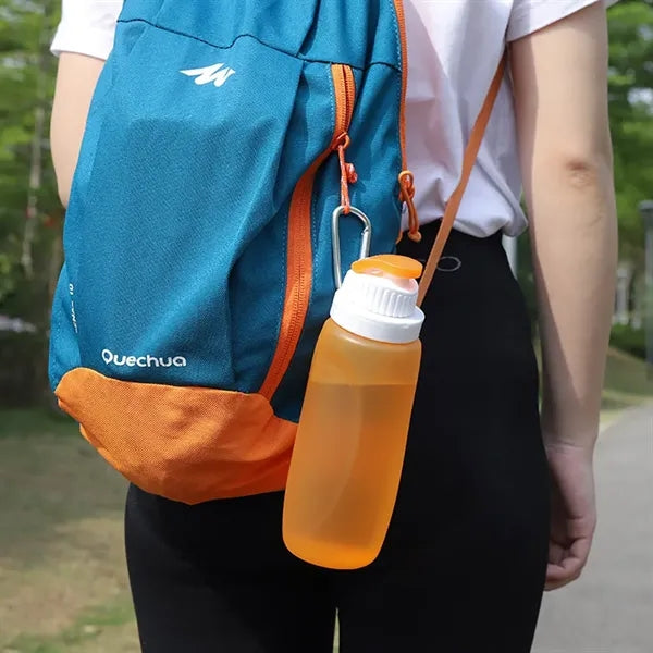 11 oz Silicone Collapsible Water Bottle With Keychain