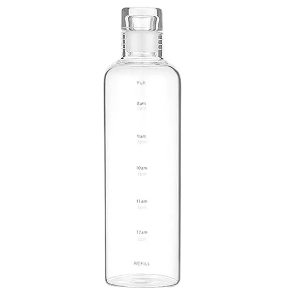 Logo 30Oz Time Marked Glass Water Bottle