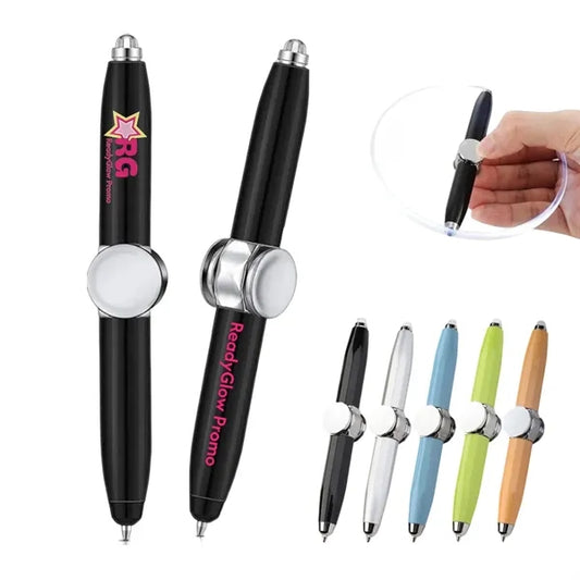 Multi-function LED Spinner Stylus Ballpoint Pen