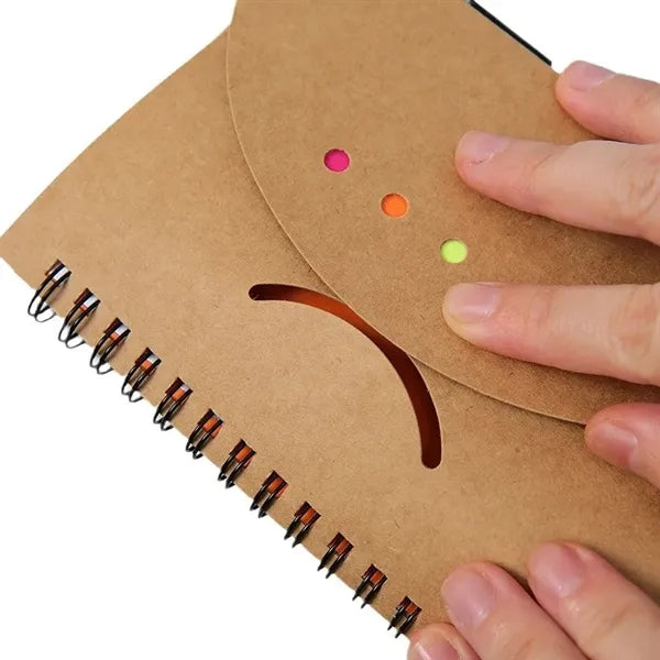 Spiral Eco Kraft Cover Sticky Notes & Notebook W/ Pen