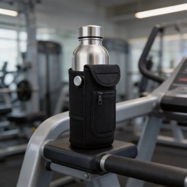 Magnetic Gym Water Bottle Sleeve Pouch with Phone Key Card S