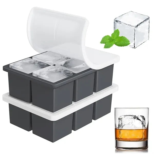 Large Ice Cube Tray with Lid for Whiskey