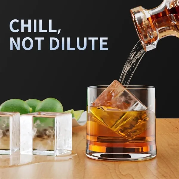 Large Ice Cube Tray with Lid for Whiskey