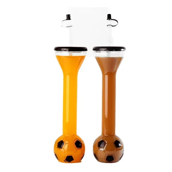20 Oz Soccer Shaped World Yard Cup With Straw And Lid