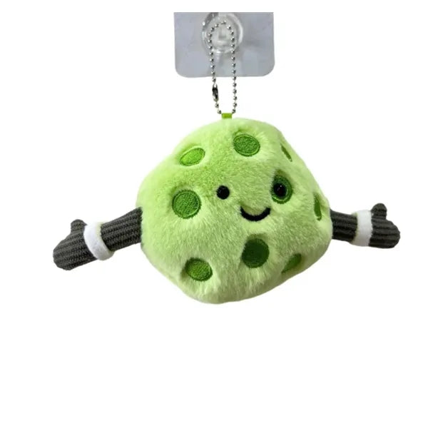 Cute and funny pickleball plush keychain