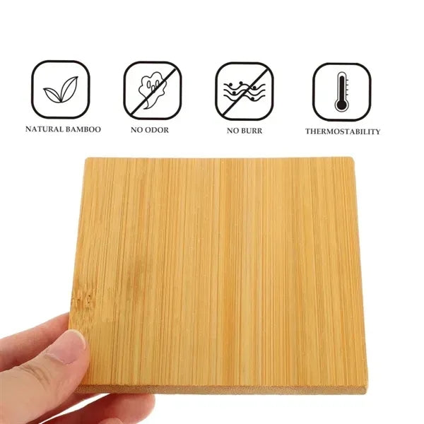 Set of 4 Bamboo Coasters With Box