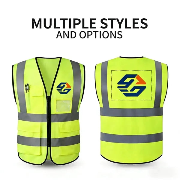 High Visibility Reflective Vest Multi Pockets Safety Vest Co