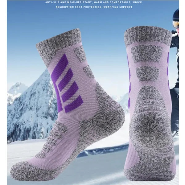 Thick Towel Sole Mid Calf Ski Socks
