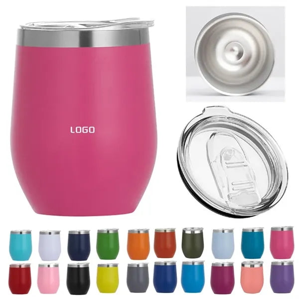 12oz Double Layer Stainless Steel Eggshell Insulated Cup