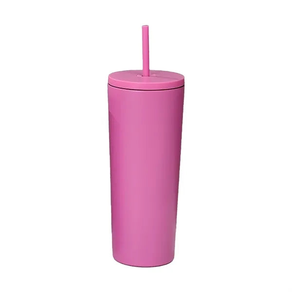 24oz Travel Stainless Steel Straw Tumbler