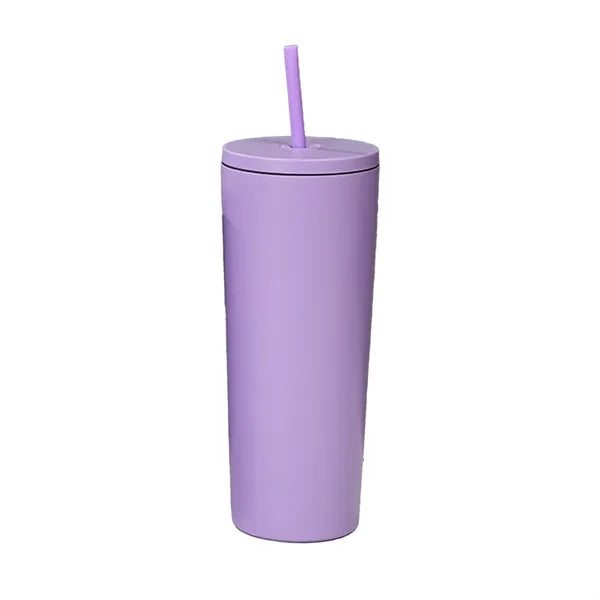 24oz Travel Stainless Steel Straw Tumbler