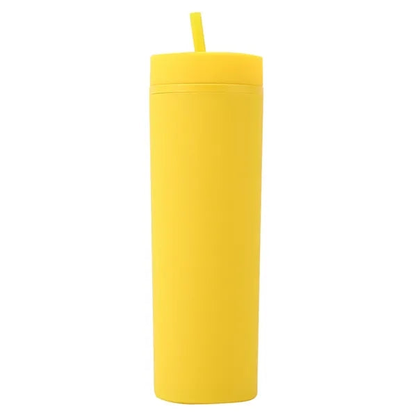16oz Portable Plastic Straw Tumbler