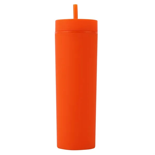 16oz Portable Plastic Straw Tumbler