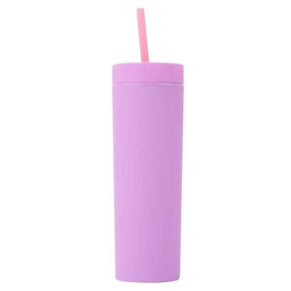 16oz Portable Plastic Straw Tumbler