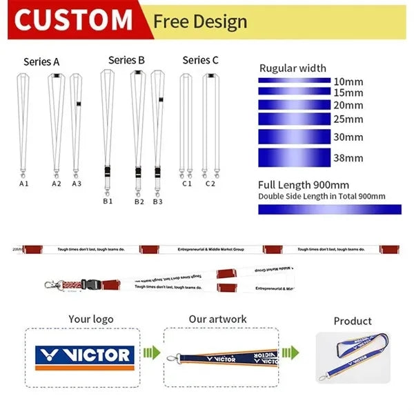 3/4" Retractable Polyester Lanyard
