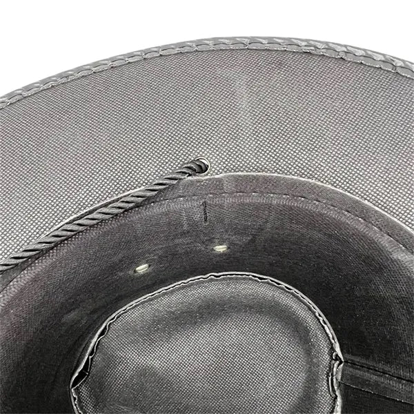 PU Leather Cowboy Hat Western Style with Adjustable Strap