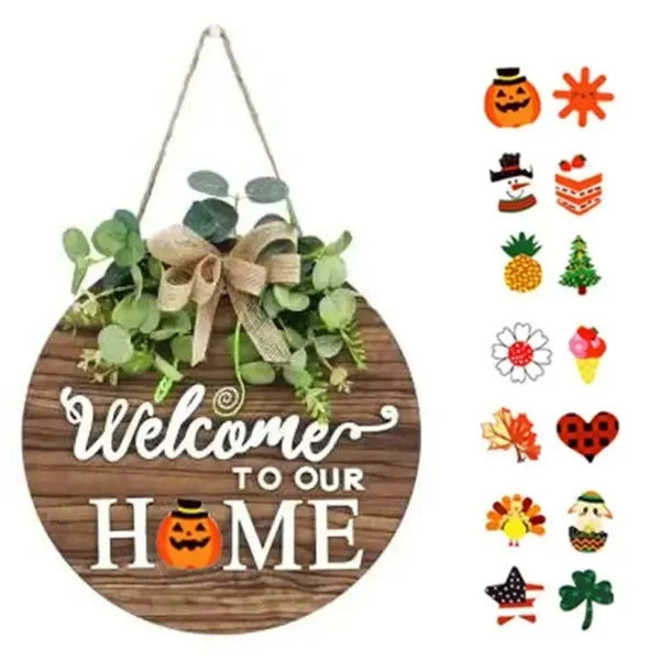 Wooden Door Plaque 11.81" x 11.81"