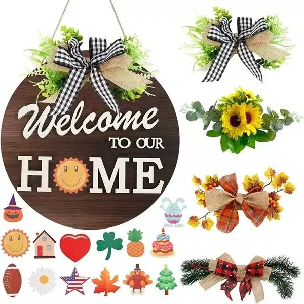Wooden Door Plaque 11.81" x 11.81"