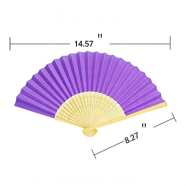 Full-color Folding Bamboo Paper Hand Fan Lightweight