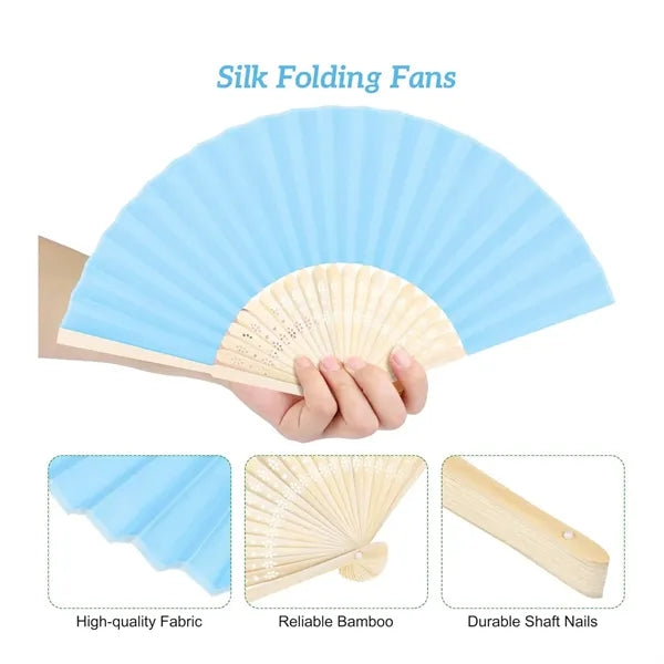 Full-color Folding Bamboo Paper Hand Fan Lightweight