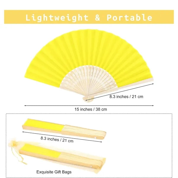 Full-color Folding Bamboo Paper Hand Fan Lightweight