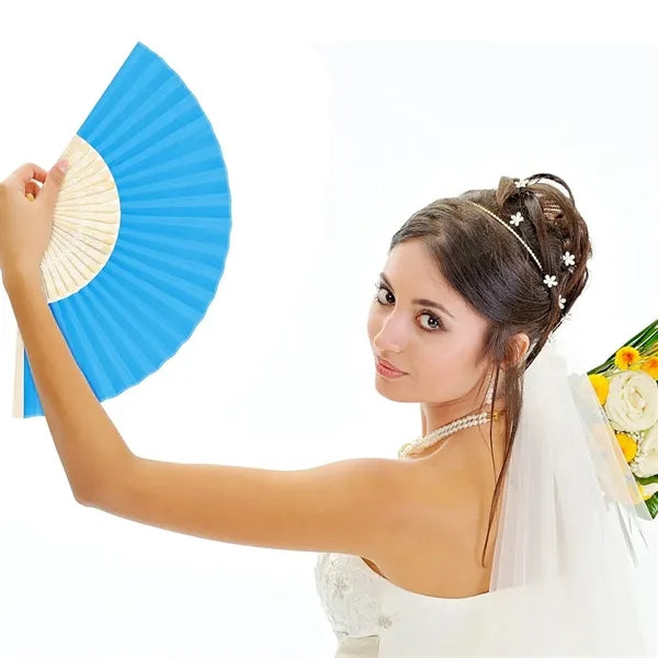 Full-color Folding Bamboo Paper Hand Fan Lightweight