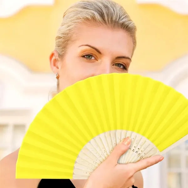 Full-color Folding Bamboo Paper Hand Fan Lightweight
