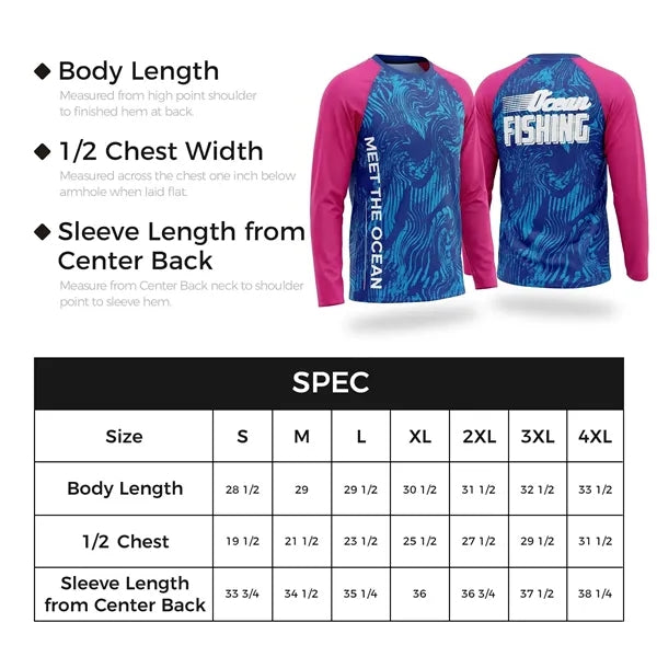 Unisex Sunproof Long Sleeve Fishing T Shirt 200GSM