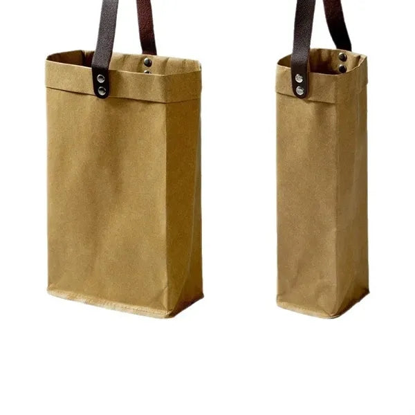 Natural Kraft Paper Wine Bag for One Bottle