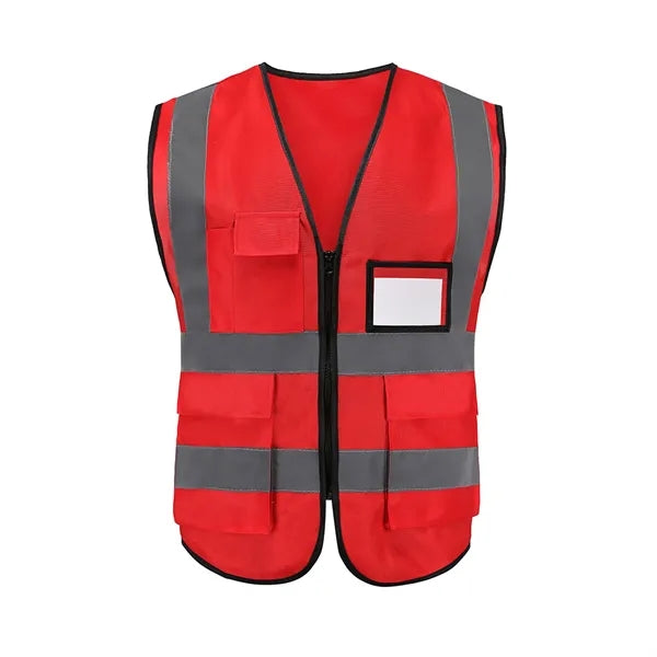 Premium Reflective Safety Vest With Pockets Full Color Print