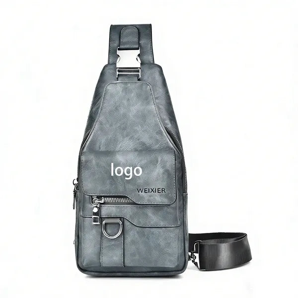 Stylish Leather Shoulder Bag With Multiple Compartments