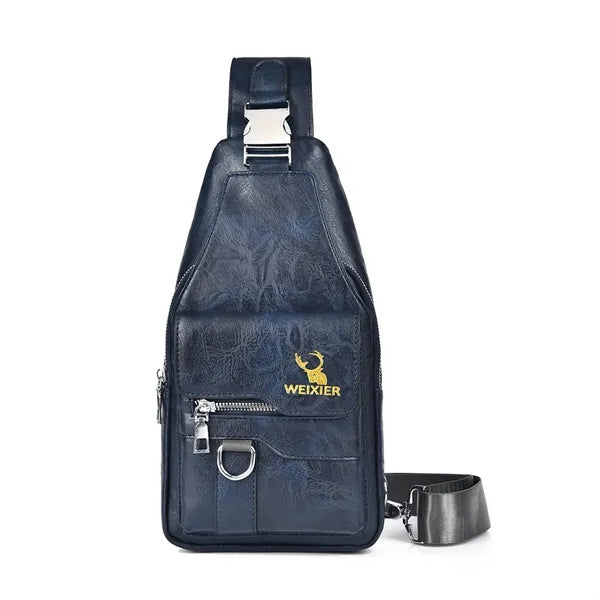 Stylish Leather Shoulder Bag With Multiple Compartments
