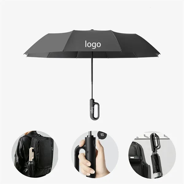 Windproof Compact Travel Umbrella With Ergonomic Handle