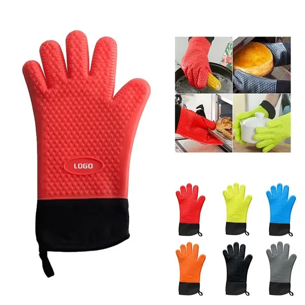 BBQ Oven Mitts Heat Resistant Silicone Grilling Gloves