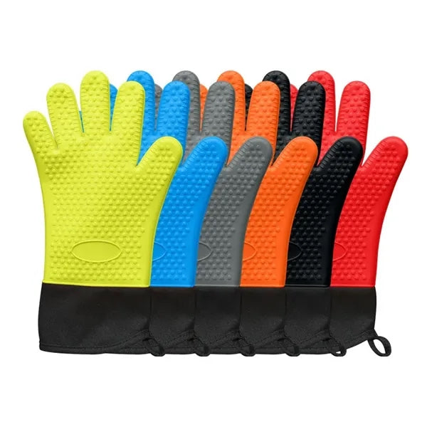 BBQ Oven Mitts Heat Resistant Silicone Grilling Gloves